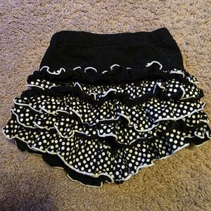 Black and White Polka Dot Ruffle Shorts